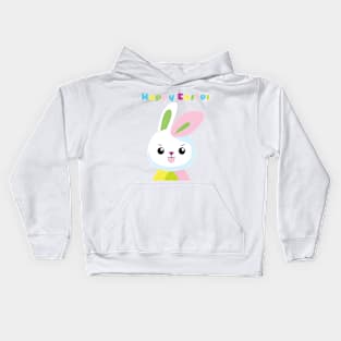 Easter Bunny similing face Kids Hoodie